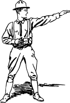 Soldier, vintage illustration. vector