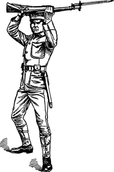 High Parry, vintage illustration. vector