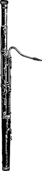 Bassoon, vintage illustration. vector