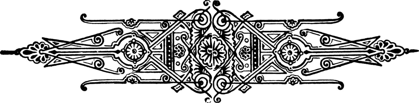 Ornate divider, vintage illustration. vector
