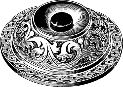 Button, vintage illustration. vector