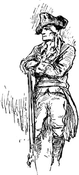 Soldier, vintage illustration vector