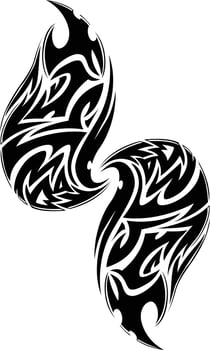 Abstract tribal tattoo, vintage engraving. vector