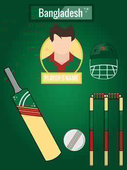 Icons Set For Bangladesh Cricket Team vector