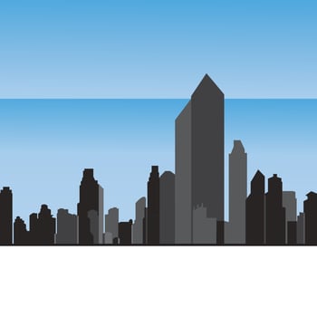 City skyline, city silhouette vector illustration in flat design