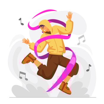 Happy Young Man Dancing vector