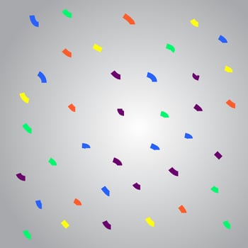 vector illustration of party trumpet paper, victory, falling.