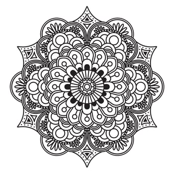 Outline Rangoli icon isolated on white background vector