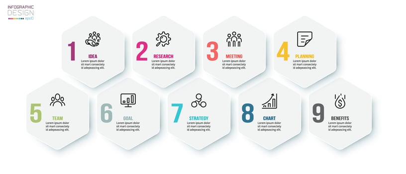 Infographic template business concept with step. vector
