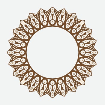 Decorative line art frame for design template. Elegant vector element Eastern style, place for text. outline floral border. Lace illustration for invitations and greeting cards