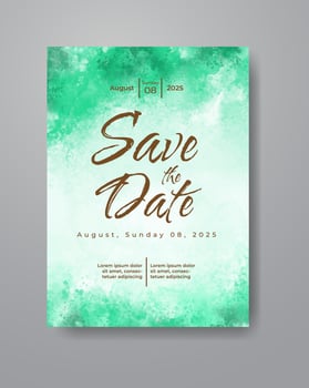 Save the date with watercolor background. Design for your invitation. vector