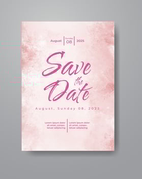 Save the date with watercolor background. Design for your invitation. vector