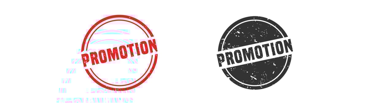 Promotion stamp rubber with grunge style on white background. vector