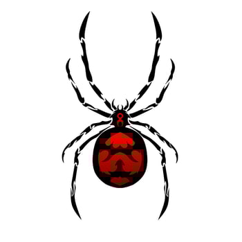 Illustration vector graphic of tribal clip art tattoo spider red color