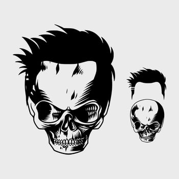 cute skull with short hair vector