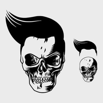skull man with cool crested hair vector