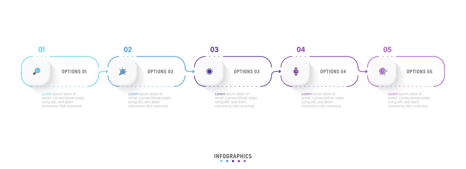 Vector Infographic label design template with icons and 5 options or steps. Can be used for process diagram, presentations, workflow layout, banner, flow chart, info graph.