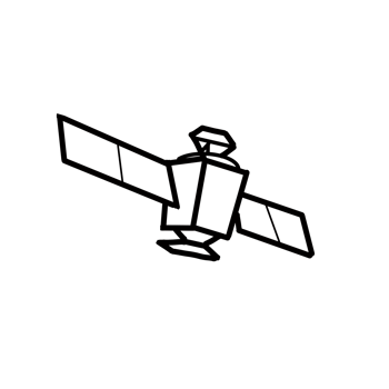 Satellite Radar Space Universe Hand drawn organic line Doodle png