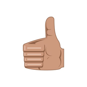 Thumbs up design. Flat style illustration for design element. vector