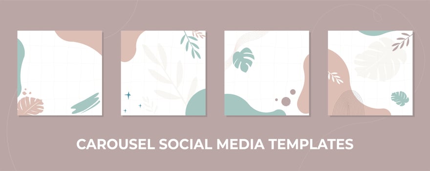 carrousel social media template vector