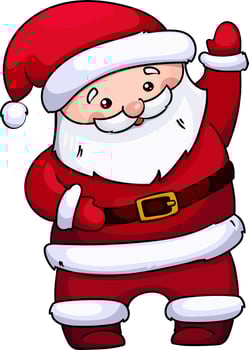 Funny cartoon character of Christmas Santa Claus vector