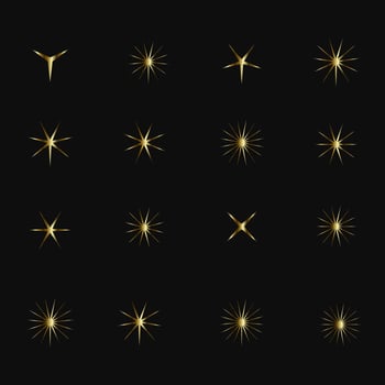 Groups of Luxury Flat sparkling star collection, and SET of wink stars used for effect and celebrated vector template design