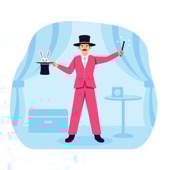 Magician Doing Show Concept vector