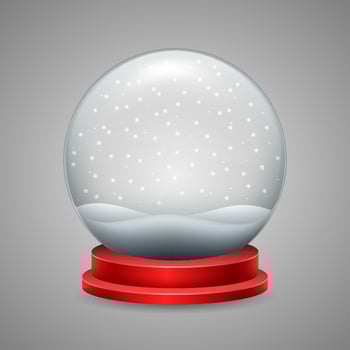 Christmas snow globe with snowfall vector