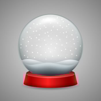 Christmas snow globe with snowfall vector