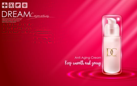 Skin care natural aging cream product vector