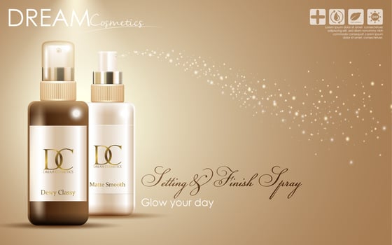 Cosmetic serum skin care cream packaging vector