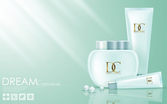 Cosmetic skin care cream packaging vector