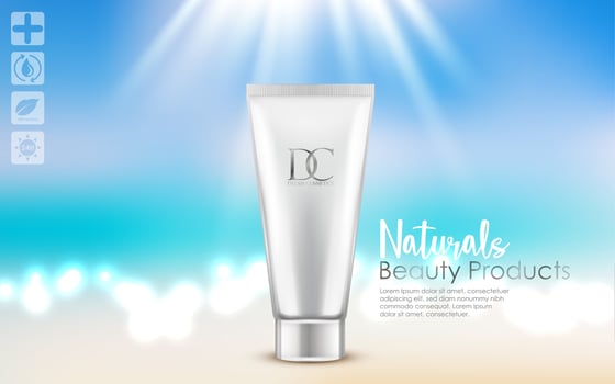 Cosmetic cream tube isolated on white background vector