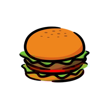 illustration of a burger. good for burger restaurant or any business related to burger. vector