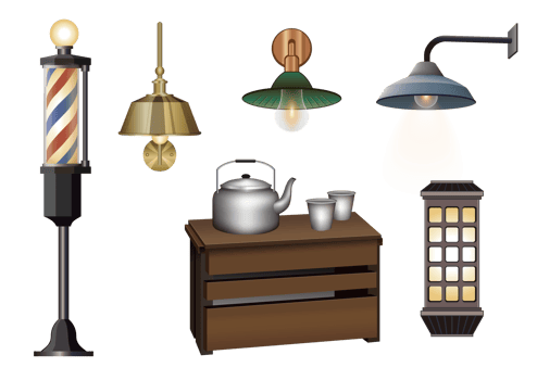 Vintage home decor items png