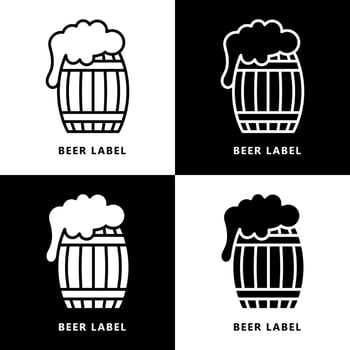 Beer Drum Container Icon Cartoon. Wooden Barrel Alcohol Symbol Vector Logo