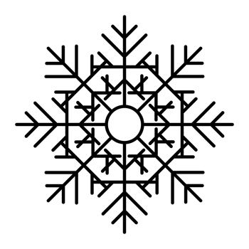 Snow flake PNG. Line art Christmas decoration. Black thin line art with transparent background. png
