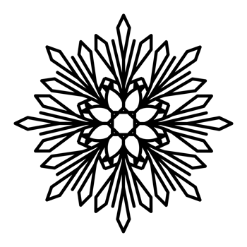 Snow flake PNG. Line art Christmas decoration. Black thin line art with transparent background. png