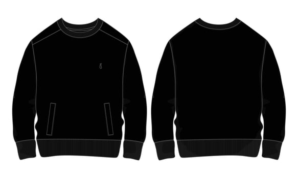 Long sleeve jacket with pocket and zipper technical fashion flat sketch vector illustration template front and back views.