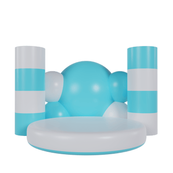 3d realistic podium white and blue png