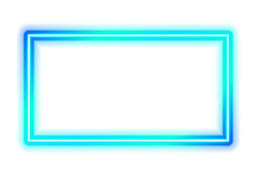 Neon frame, vibrant colored glowing neon frame with transparent background png