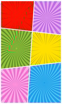 Comic page template with vertical orientation. Vector illustration