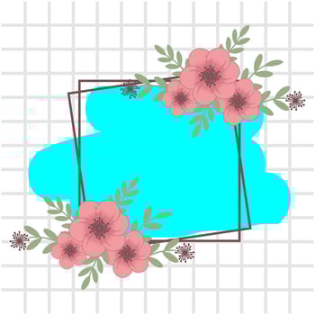 wedding frame with flower watercolor vector