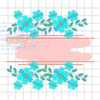 wedding frame with flower watercolor vector