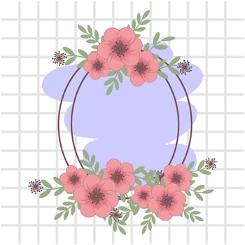 wedding frame with flower watercolor vector