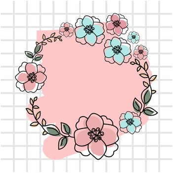 wedding frame with flower watercolor vector