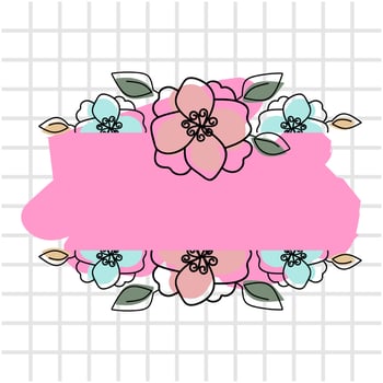 wedding frame with flower watercolor vector