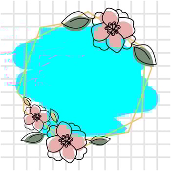 wedding frame with flower watercolor vector