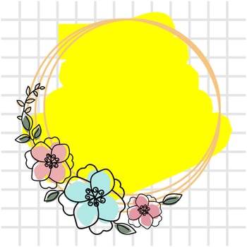 wedding frame with flower watercolor vector