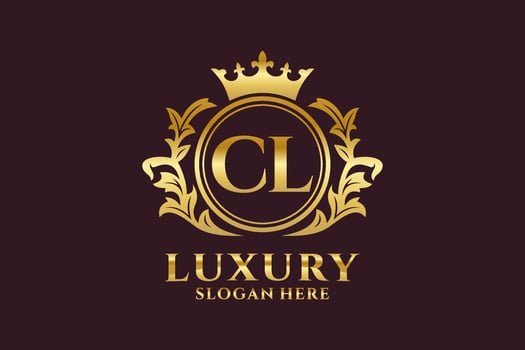 Initial CL Letter Royal Luxury Logo template in vector art for luxurious branding projects and other vector illustration.